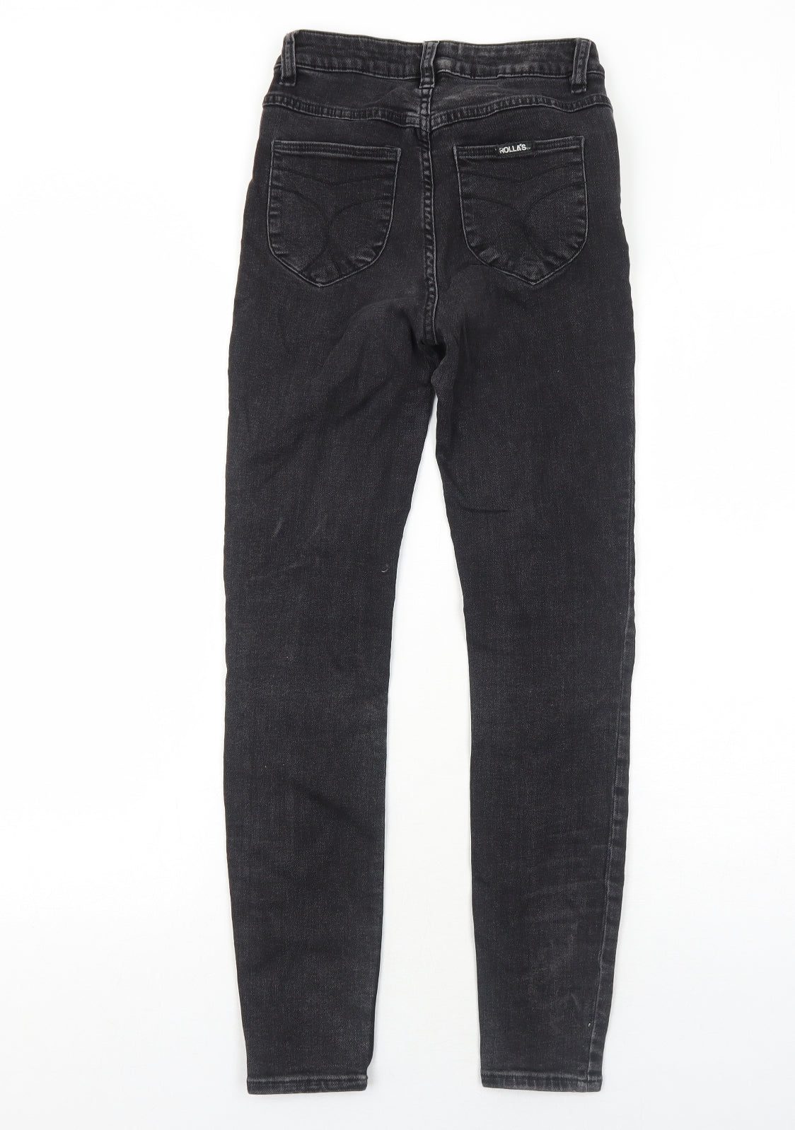 Rollas Womens Black Cotton Skinny Jeans Size 4 Regular Zip