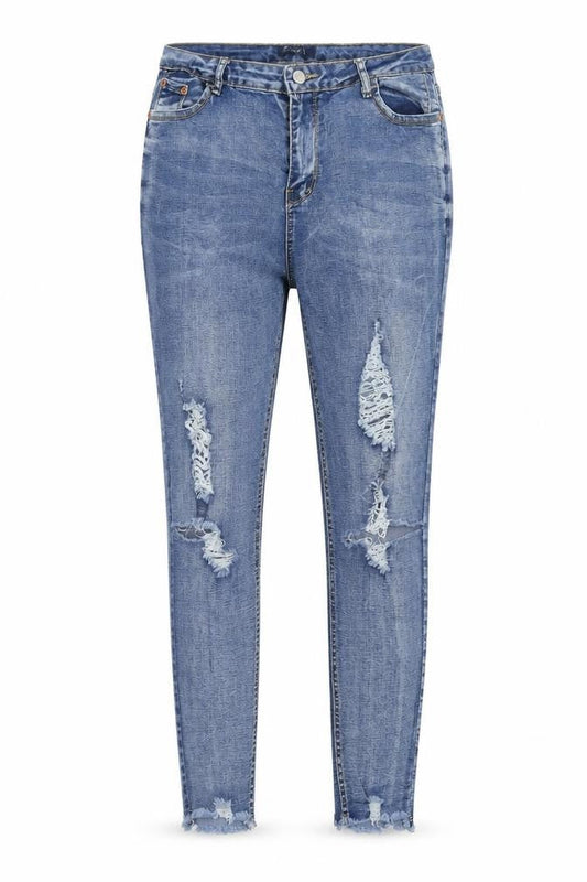 Eva B Womens Blue Cotton Skinny Jeans Size 32 in Regular Zip