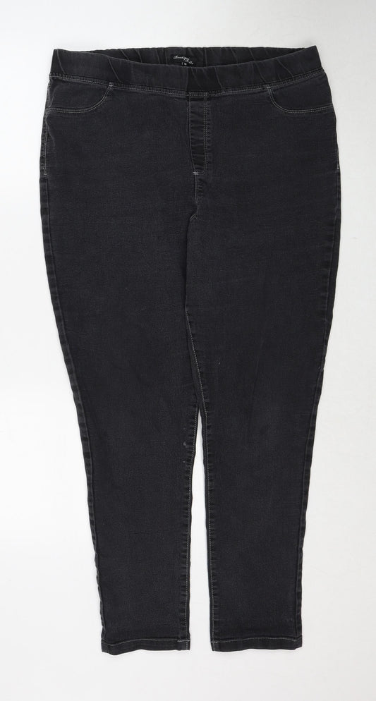Preloved Boutique Belle Womens Black Cotton Jegging Jeans Size 10 Regular - Front