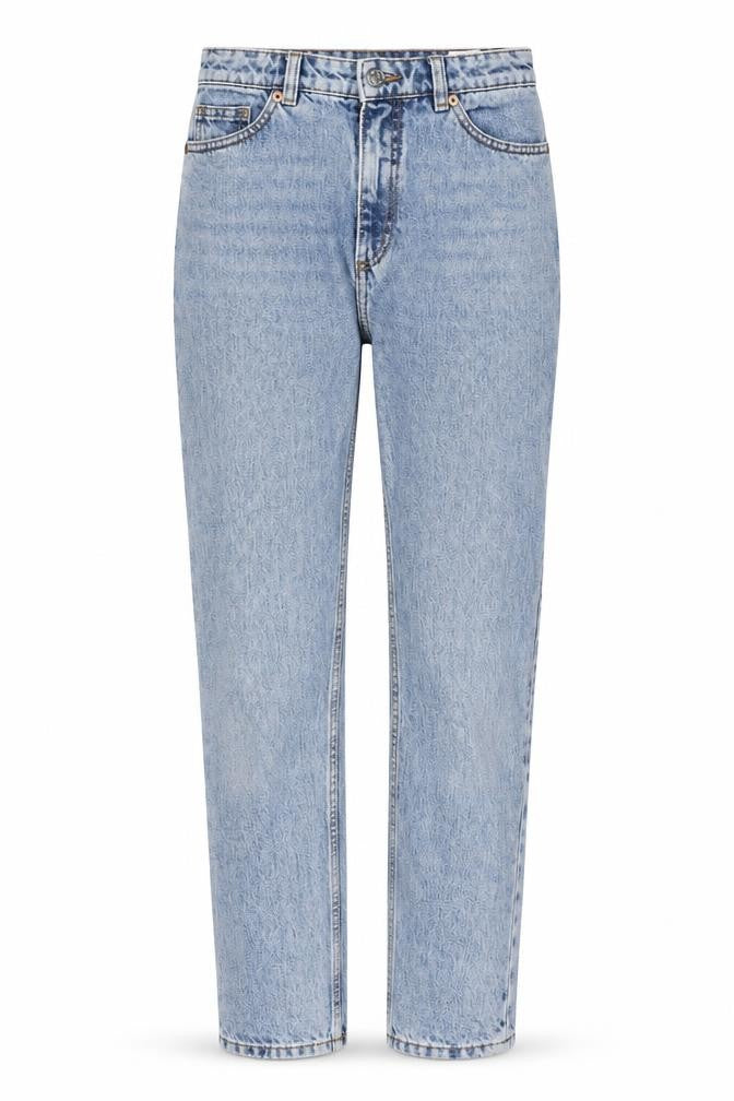 Monki Womens Blue Cotton Straight Jeans Size 25 in Regular Zip