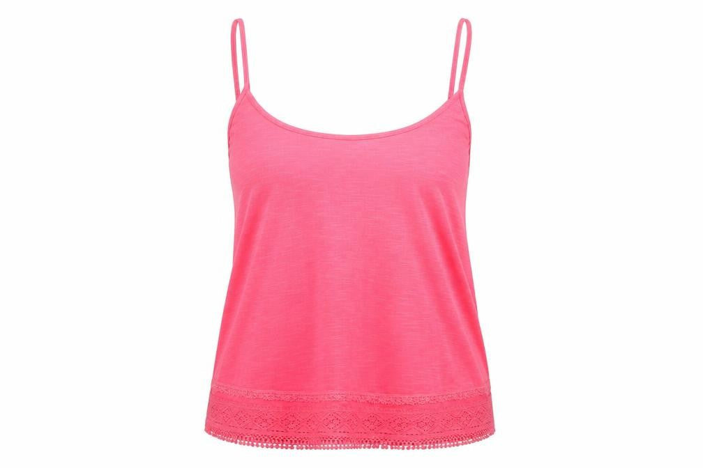 NEXT Womens Pink Cotton Basic Tank Size 14 Round Neck