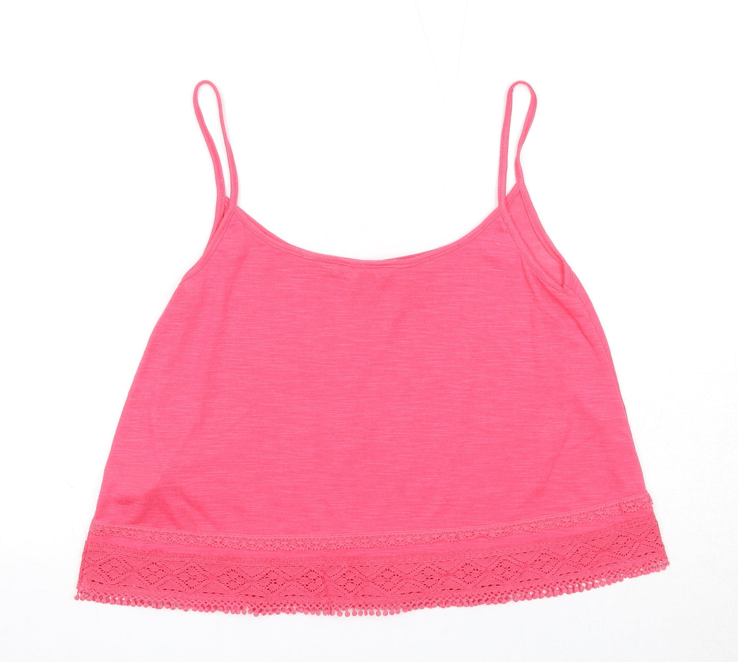 NEXT Womens Pink Cotton Basic Tank Size 14 Round Neck