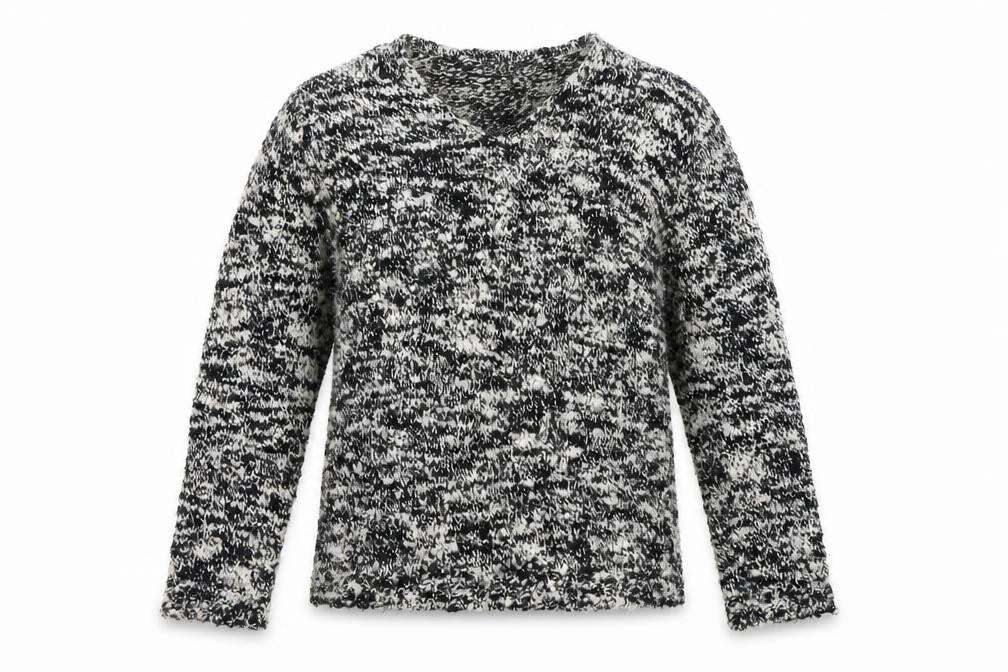 Roe Womens Black V-Neck Acrylic Pullover Jumper Size M