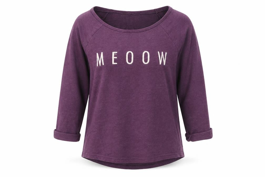 H&M Womens Purple Cotton Pullover Sweatshirt Size M Pullover - Meoow