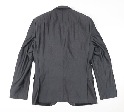 ONESIX5IVE Mens Grey Polyester Jacket Suit Jacket Size 38 Regular