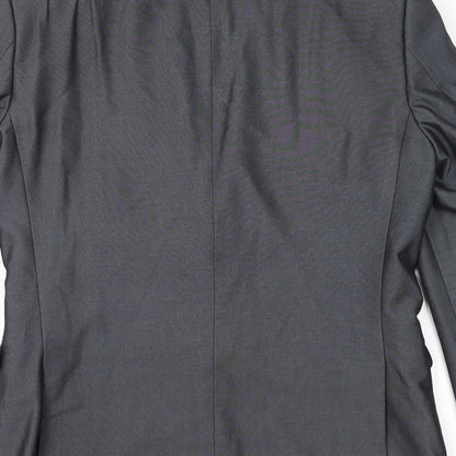 ONESIX5IVE Mens Grey Polyester Jacket Suit Jacket Size 38 Regular