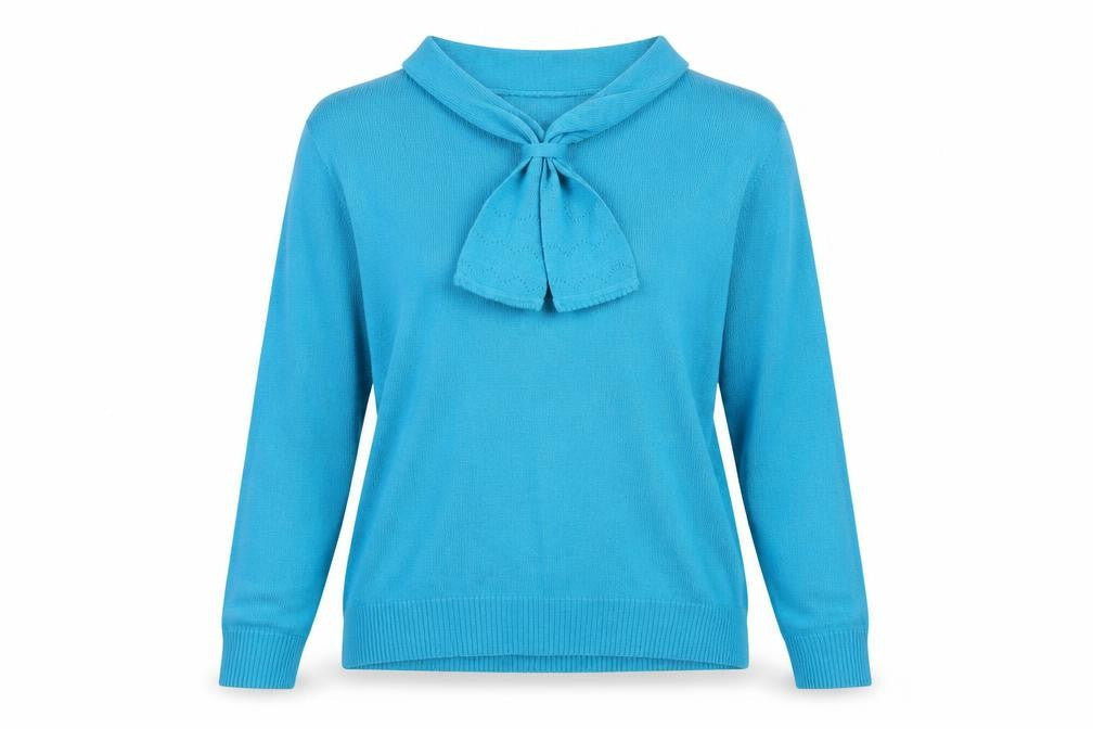 EWM Womens Blue V-Neck Acrylic Pullover Jumper Size 14 - Size 14-16