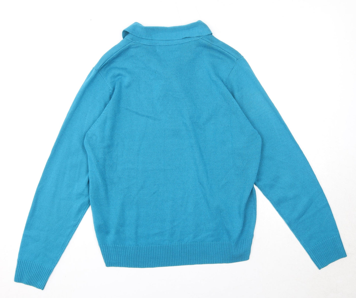 EWM Womens Blue V-Neck Acrylic Pullover Jumper Size 14 - Size 14-16