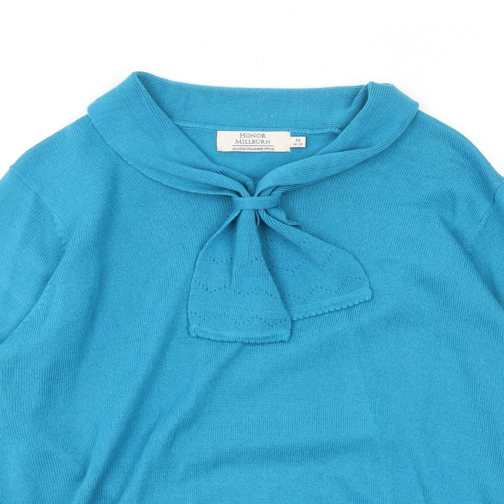 EWM Womens Blue V-Neck Acrylic Pullover Jumper Size 14 - Size 14-16