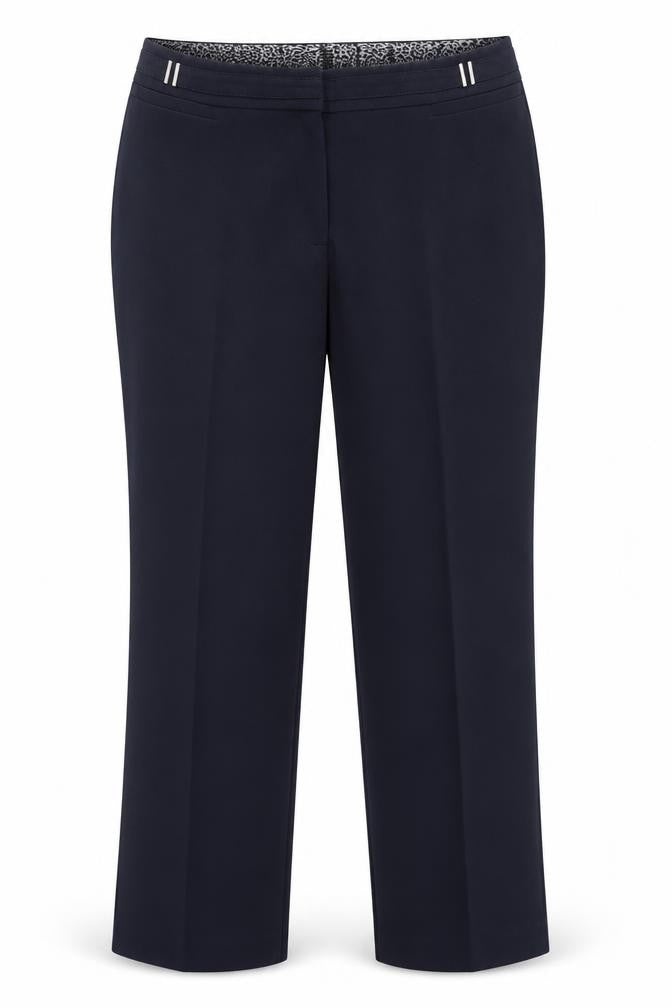 M&Co Womens Blue Polyester Trousers Size 10 Regular Zip