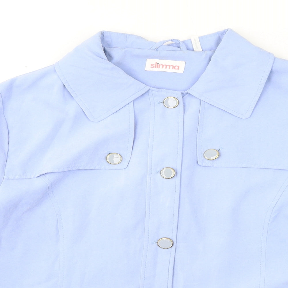 Slimma Womens Blue Jacket Size 16 Buckle