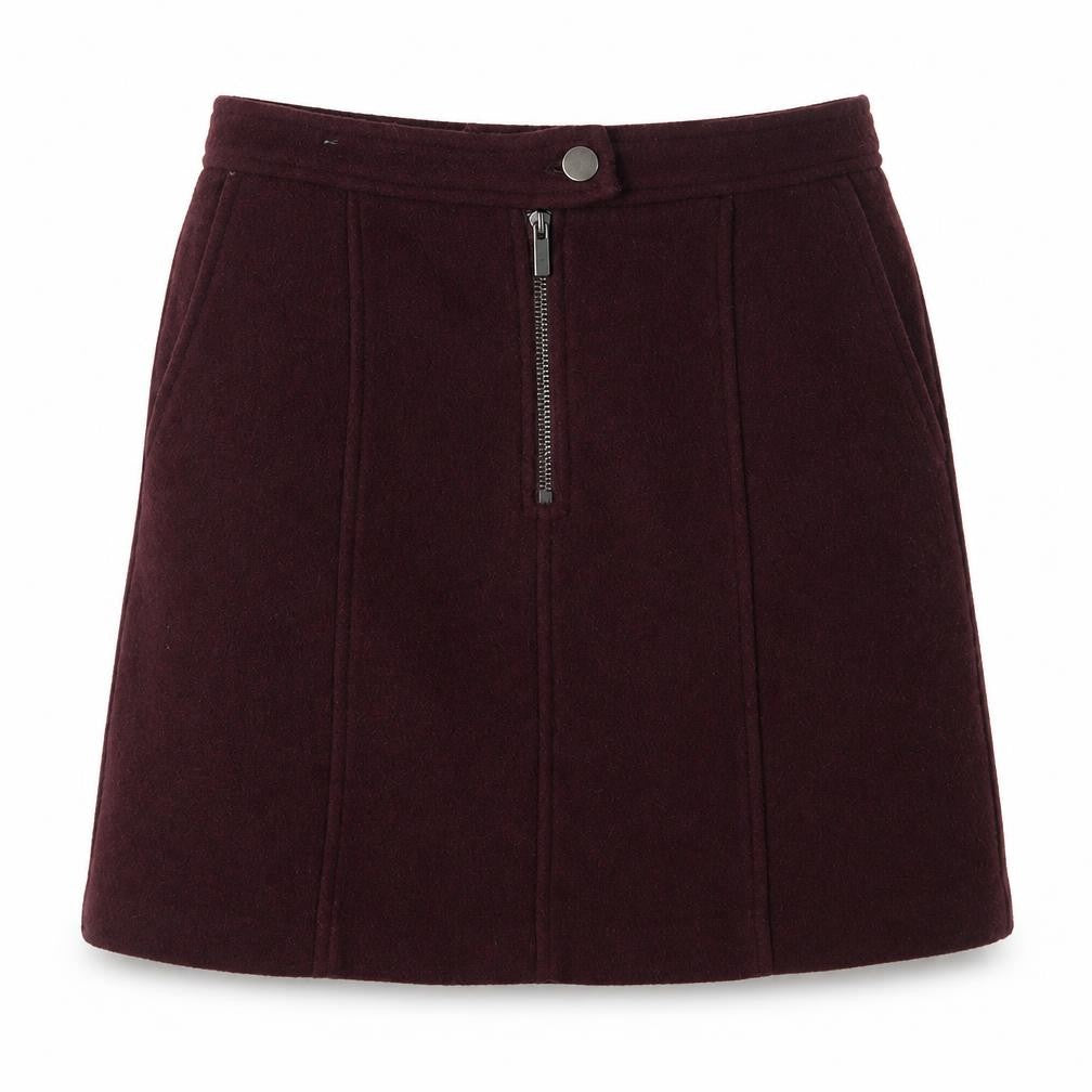 New Look Womens Purple Polyester A-Line Skirt Size 8 Zip