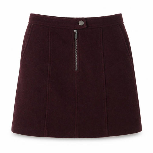 New Look Womens Purple Polyester A-Line Skirt Size 8 Zip