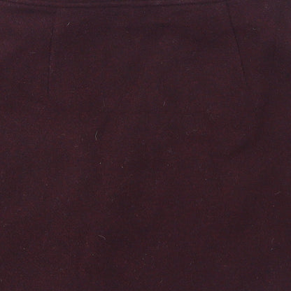 New Look Womens Purple Polyester A-Line Skirt Size 8 Zip