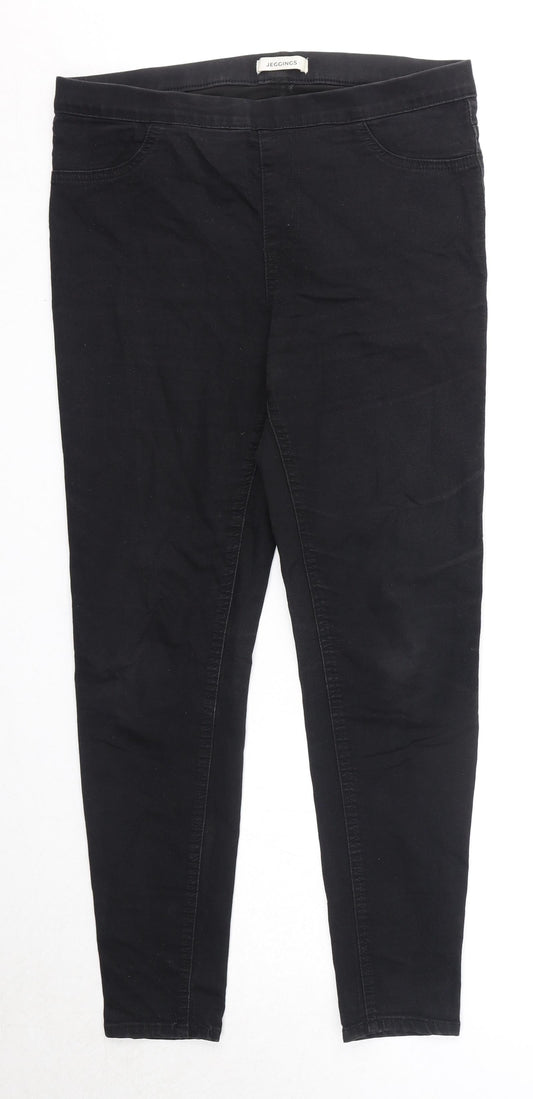 Marks and Spencer Womens Black Cotton Jegging Jeans Size 14 Regular