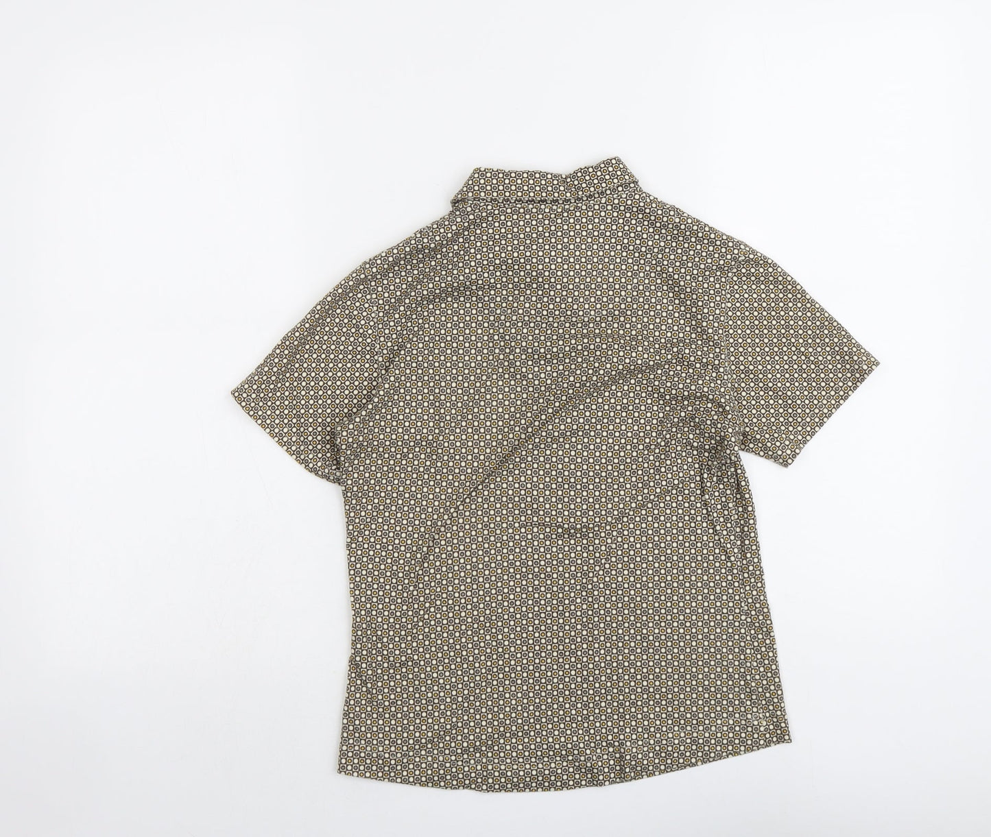 Xandres Womens Beige Geometric Polyester Basic Polo Size 8 Collared