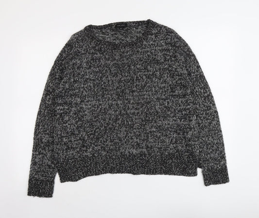 New Look Womens Grey Round Neck Acrylic Pullover Jumper Size M