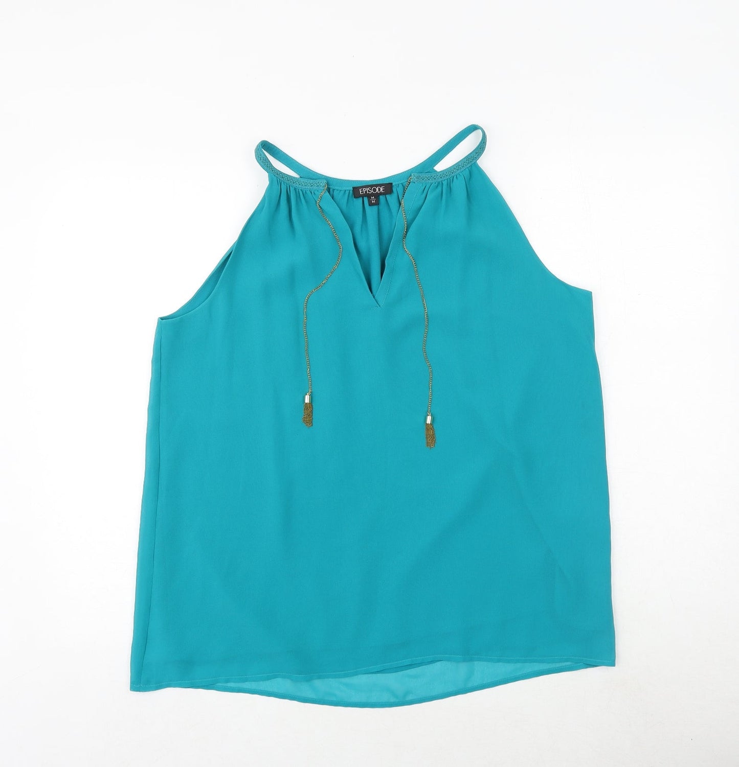 Episode Womens Green Polyester Basic Tank Size M Round Neck