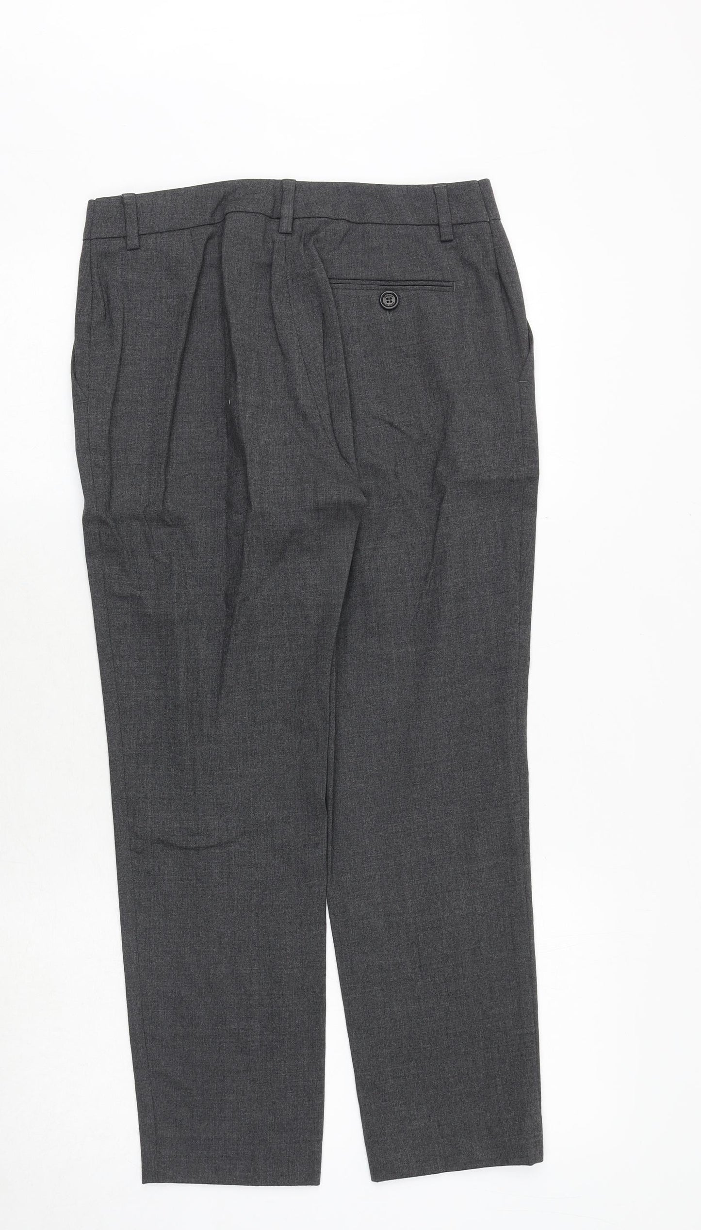 Henry Cotton's Womens Grey Wool Trousers Size 30 in Regular Zip