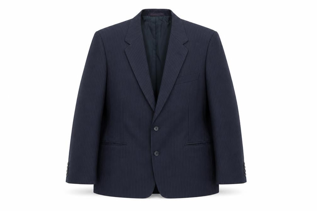 St.Michael Mens Blue Striped Polyester Jacket Suit Jacket Size 40 Regular