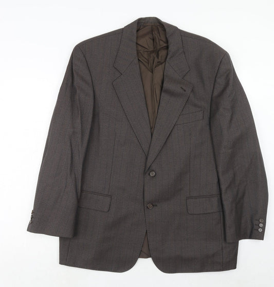 Wellington Mens Brown Striped Wool Jacket Suit Jacket Size 44 Regular