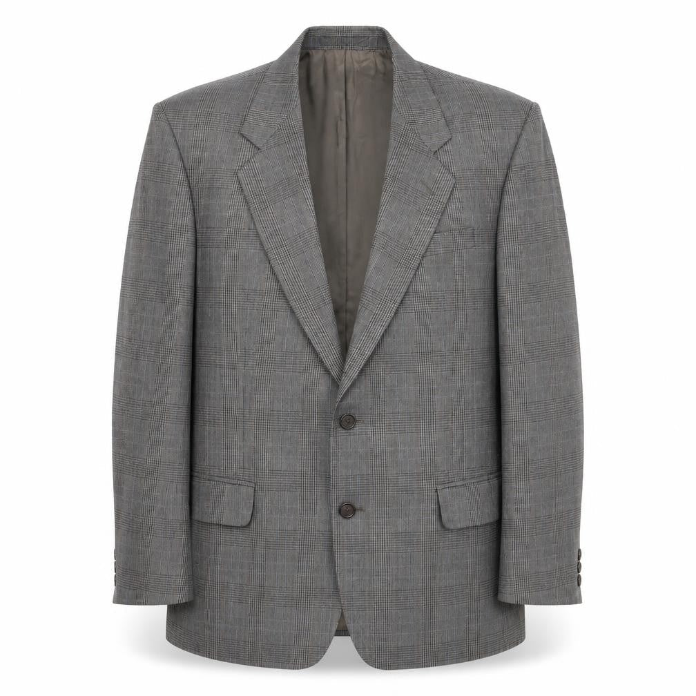Marks & Spencer Mens Grey Plaid Wool Jacket Suit Jacket Size 40 Regular