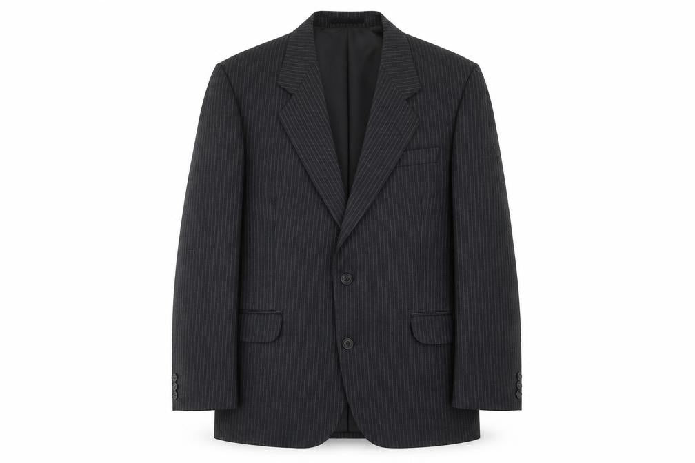 Hector James Mens Grey Striped Wool Jacket Suit Jacket Size 40 Regular