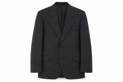 Hector James Mens Grey Striped Wool Jacket Suit Jacket Size 40 Regular