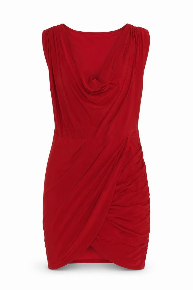 River Island Womens Red Polyester Bodycon Size 10 Cowl Neck Pullover