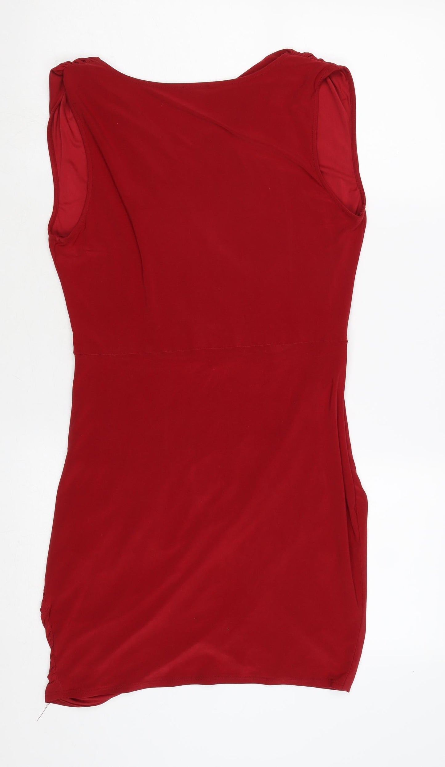 River Island Womens Red Polyester Bodycon Size 10 Cowl Neck Pullover