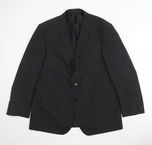 Marks and Spencer Mens Black Polyester Jacket Suit Jacket Size 42 Regular