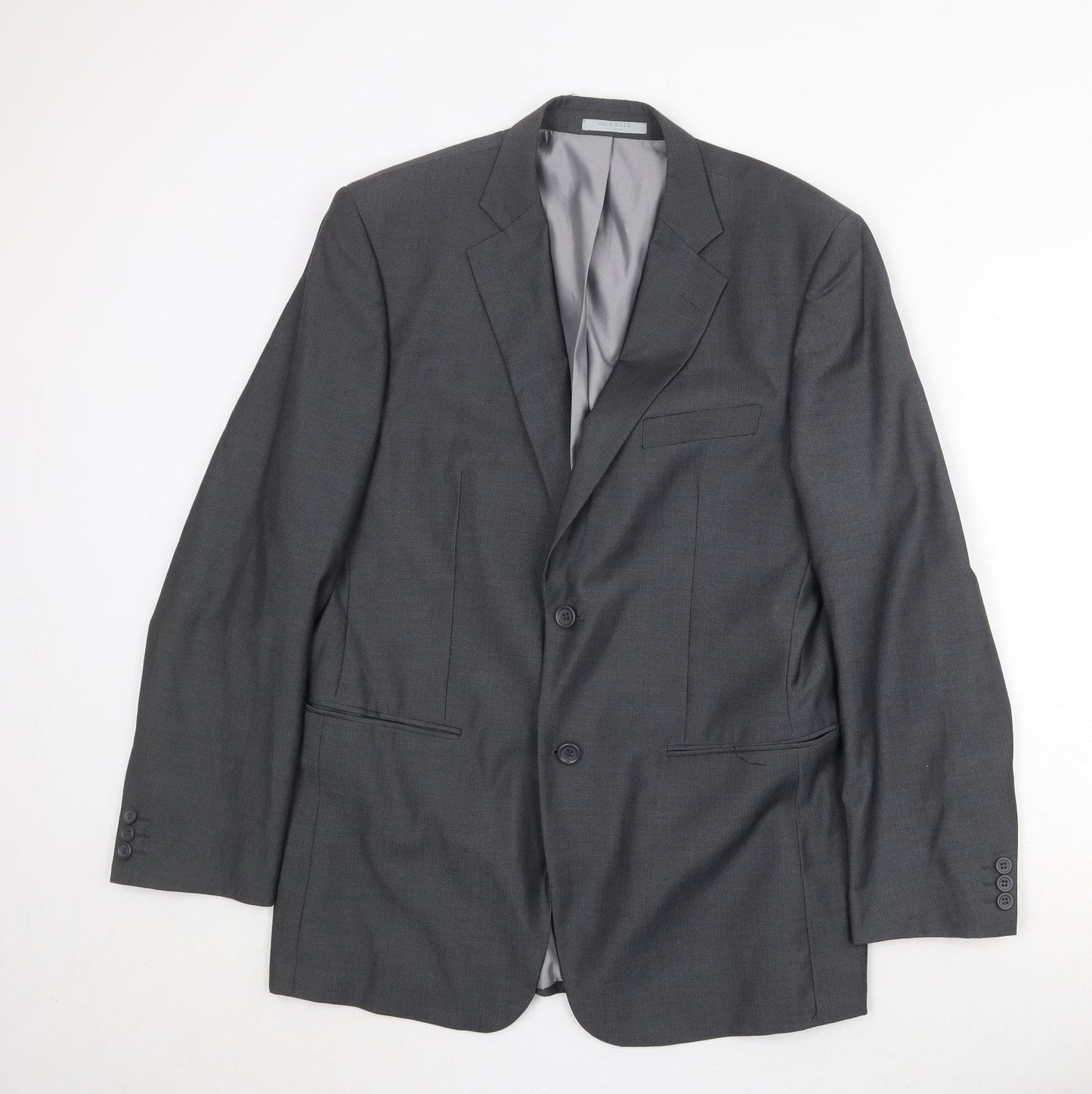 Jack Reid Mens Grey Polyester Jacket Suit Jacket Size 40 Regular