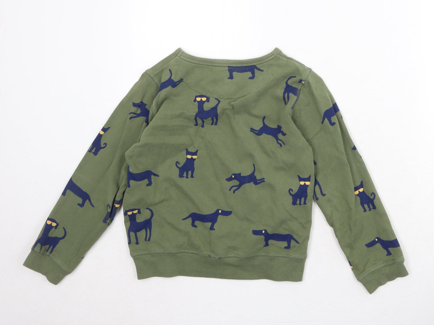 John Lewis Boys Green Geometric 100% Cotton Pullover Sweatshirt Size 9 Years Pullover - Dog Print