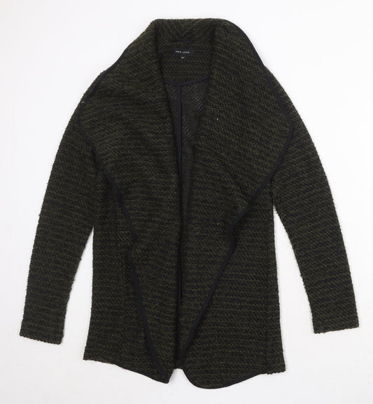 New Look Womens Green V-Neck Striped Polyester Cardigan Jumper Size 12