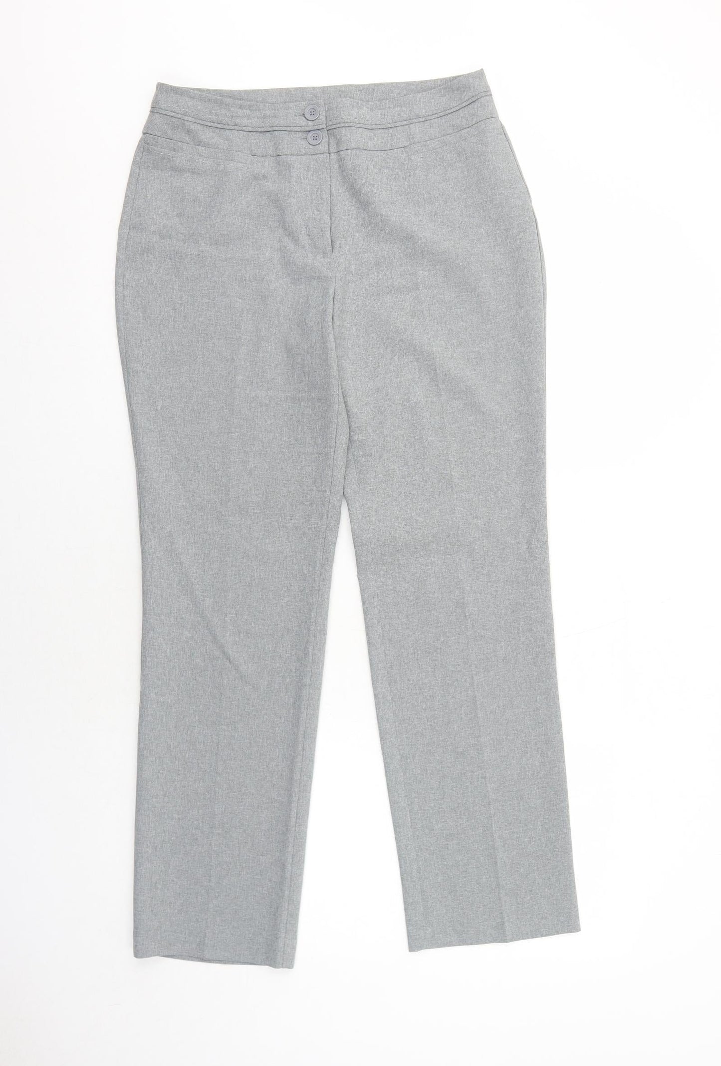 South Womens Grey Polyester Trousers Size 10 Regular Zip