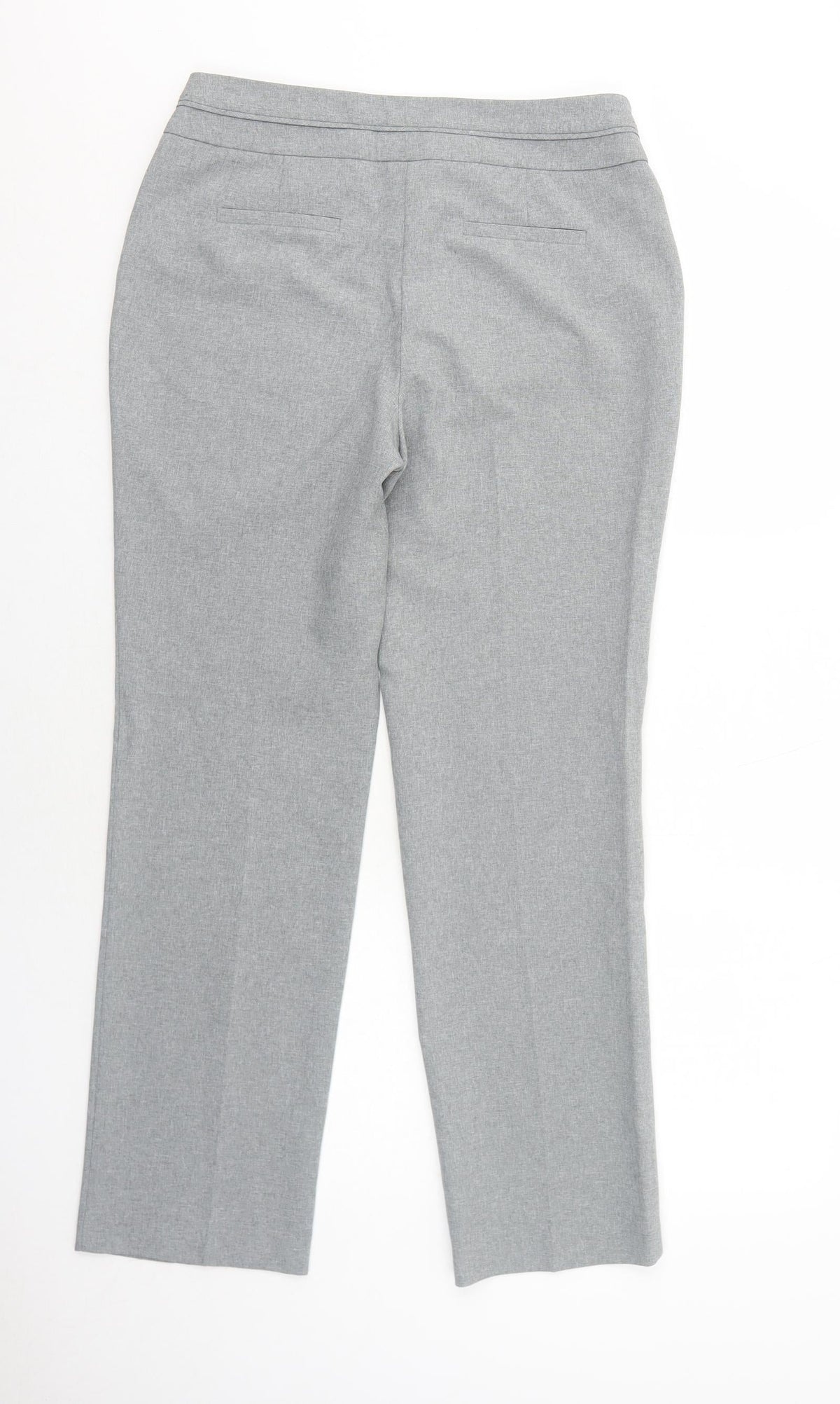 South Womens Grey Polyester Trousers Size 10 Regular Zip