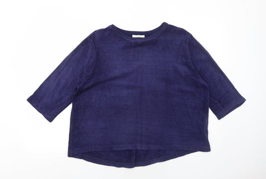 Zara Womens Blue Round Neck Acrylic Pullover Jumper Size M Pullover