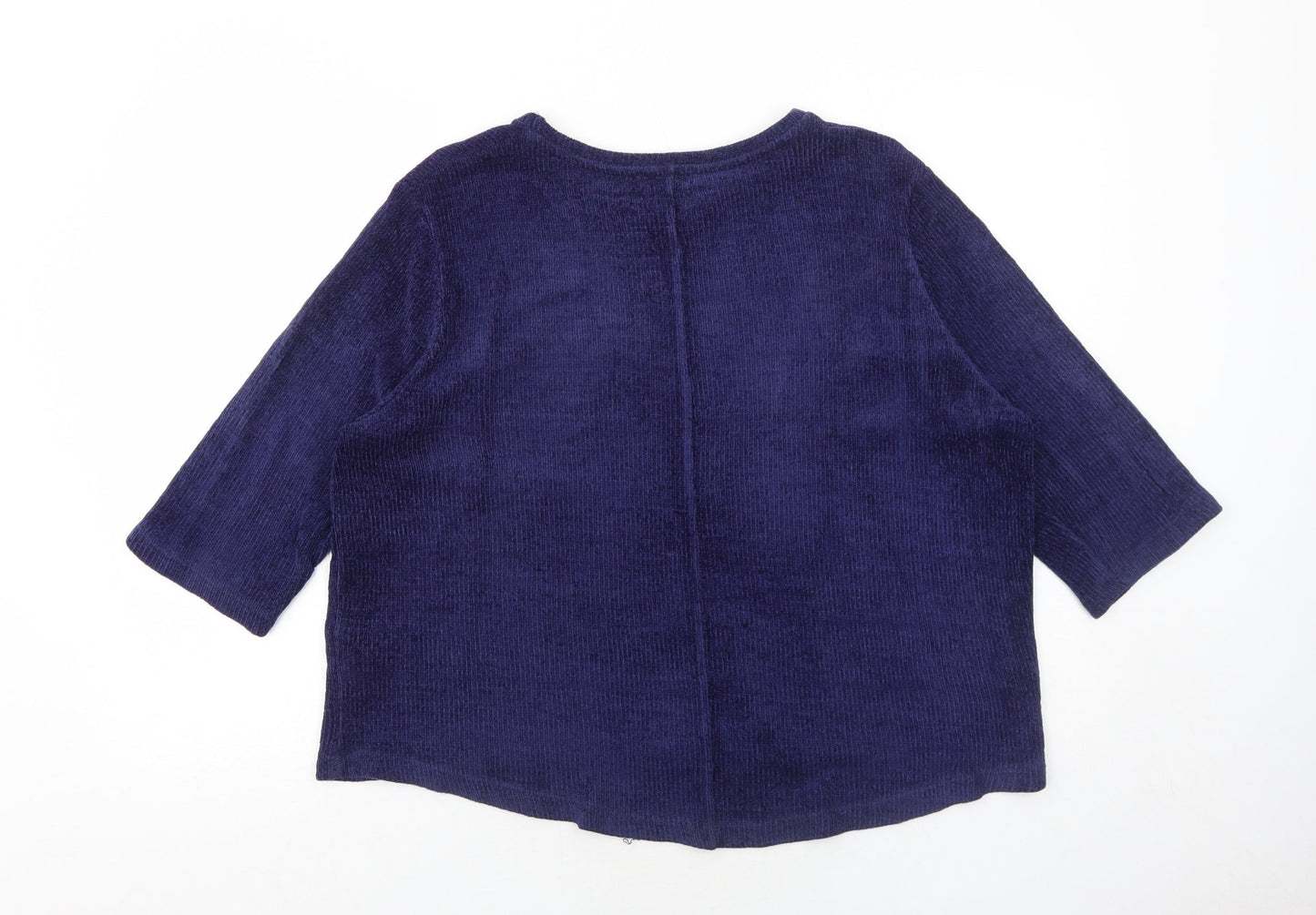 Zara Womens Blue Round Neck Acrylic Pullover Jumper Size M Pullover