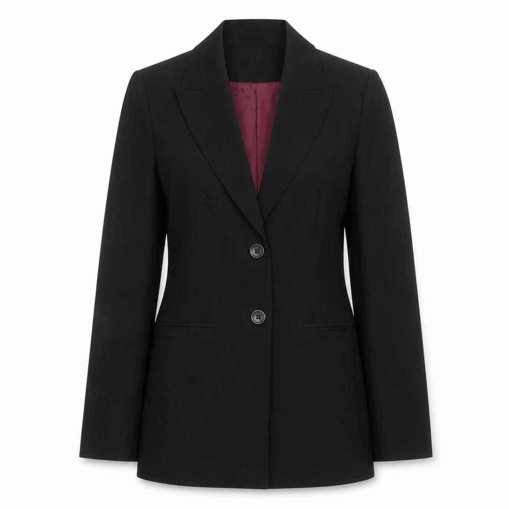 AMARANTO Womens Black Polyester Jacket Suit Jacket Size 8