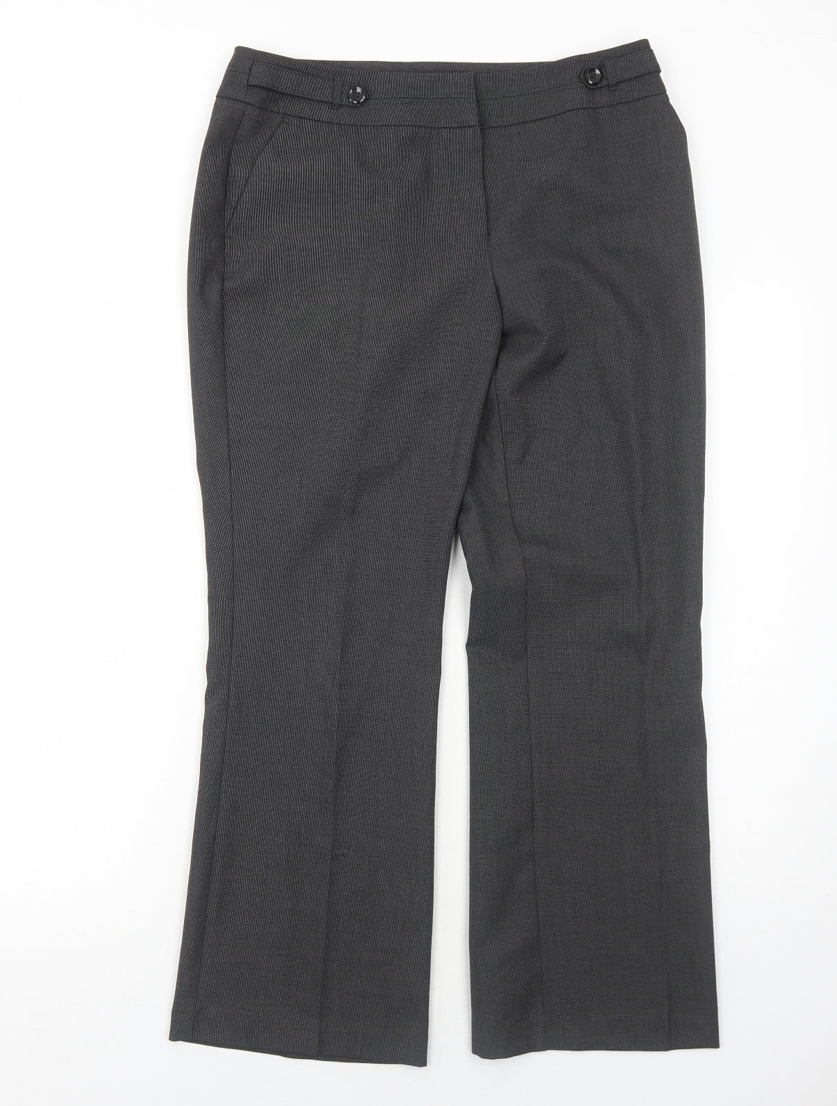 BHS Womens Grey Polyester Trousers Size 12 Regular Zip