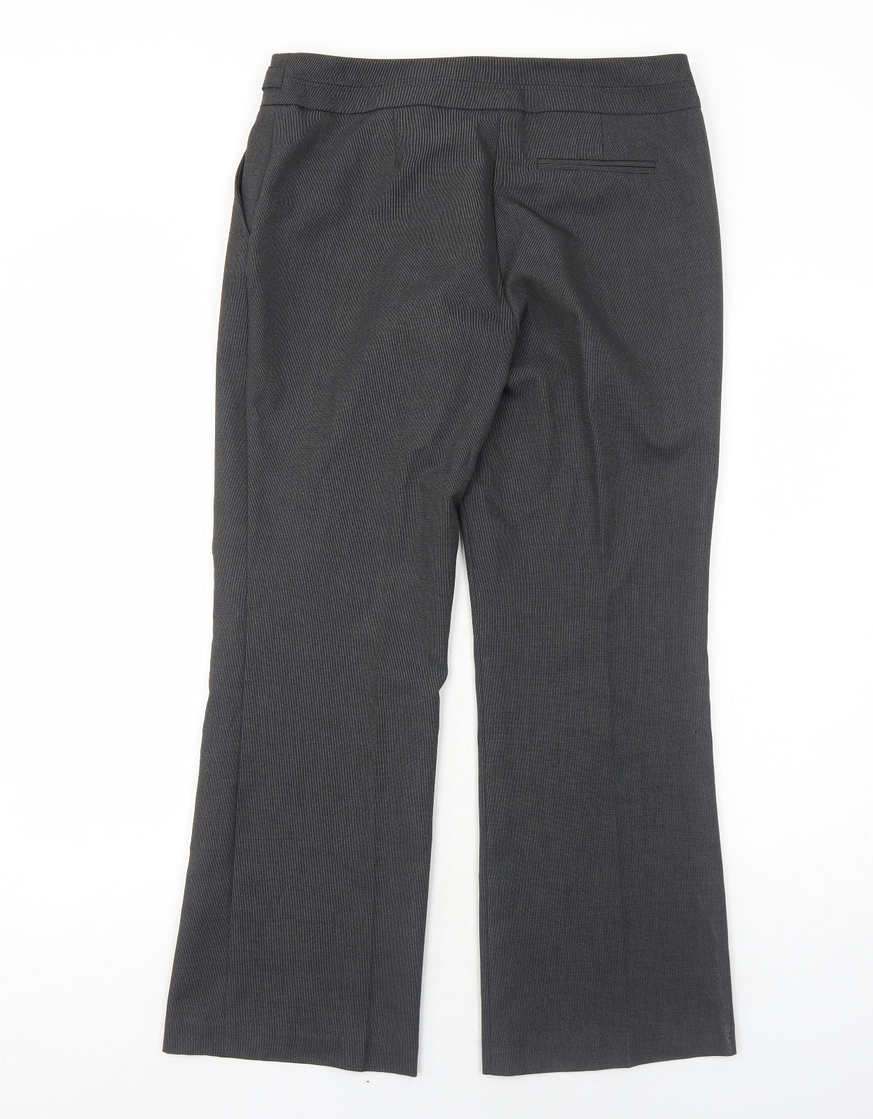 BHS Womens Grey Polyester Trousers Size 12 Regular Zip