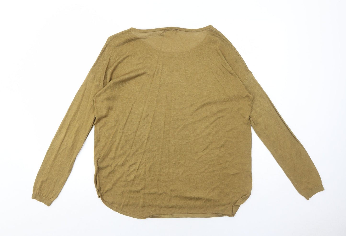 H&M Womens Brown Round Neck Acrylic Pullover Jumper Size S