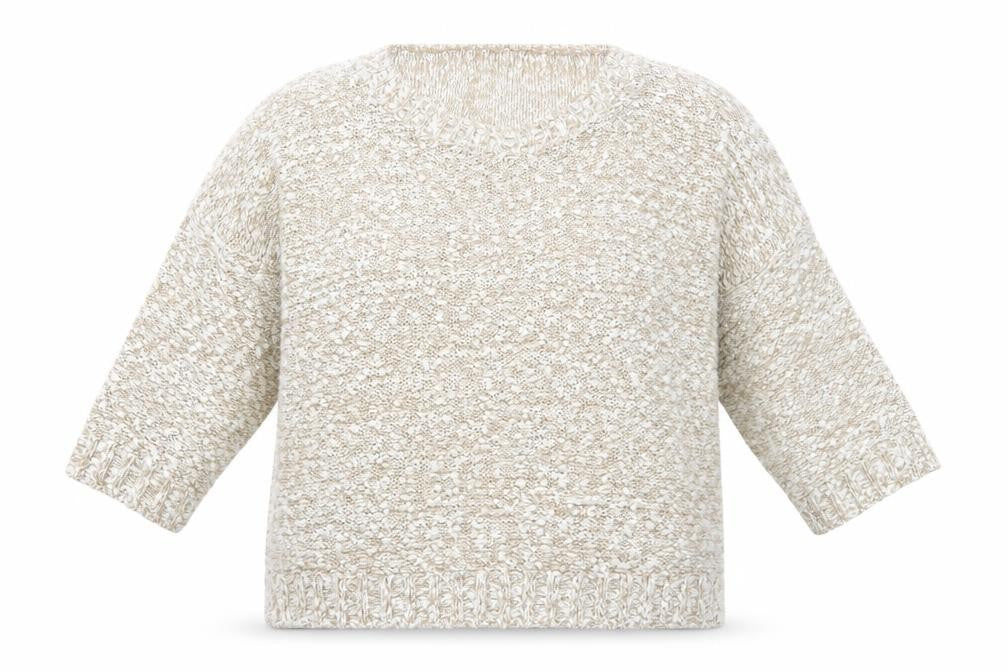 Bonmarché Womens Beige Round Neck Acrylic Pullover Jumper Size M