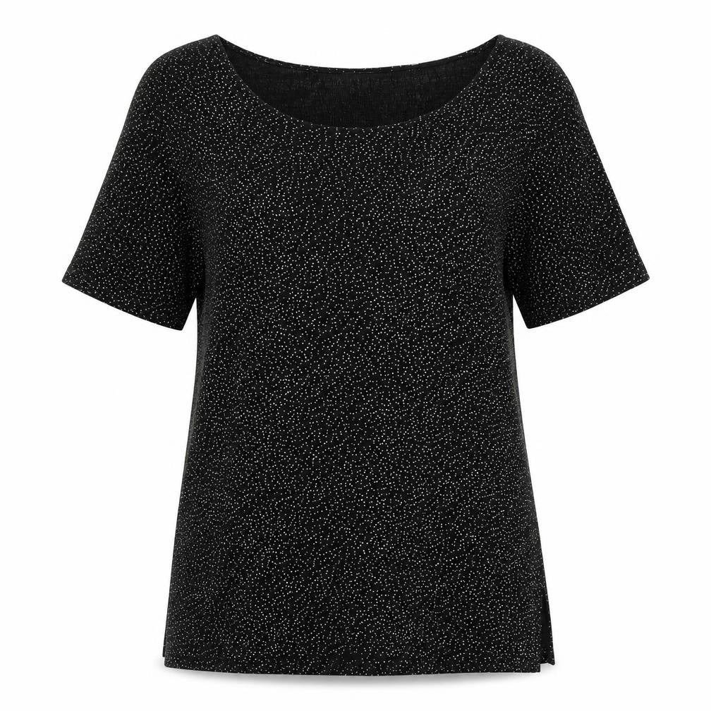 Berkertex Womens Black Acetate Basic T-Shirt Size 12 Round Neck