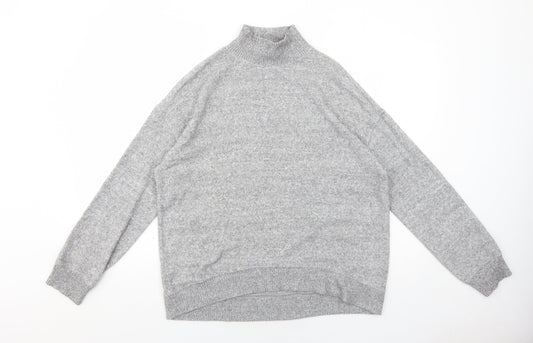 New Look Womens Grey High Neck Viscose Pullover Jumper Size M