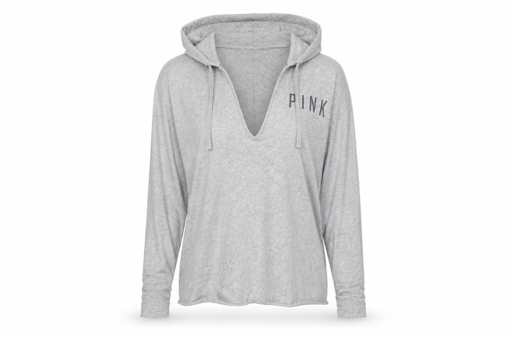 PINK Womens Grey Cotton Pullover Hoodie Size XS Pullover - New York Yankees