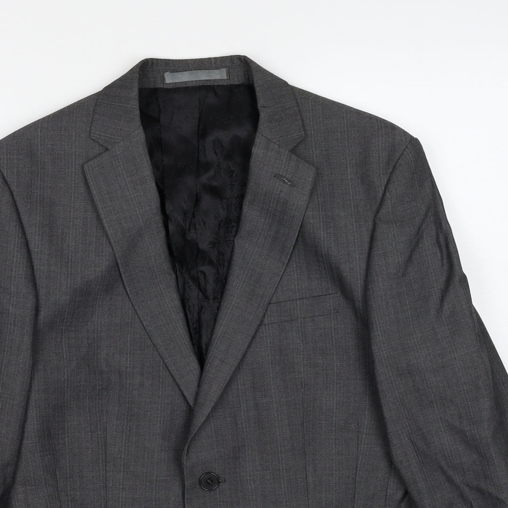 Red Herring Mens Grey Polyester Jacket Suit Jacket Size 36 Regular