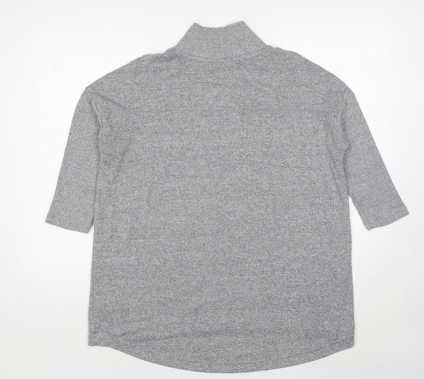 Marks and Spencer Womens Grey High Neck Polyester Pullover Jumper Size 14