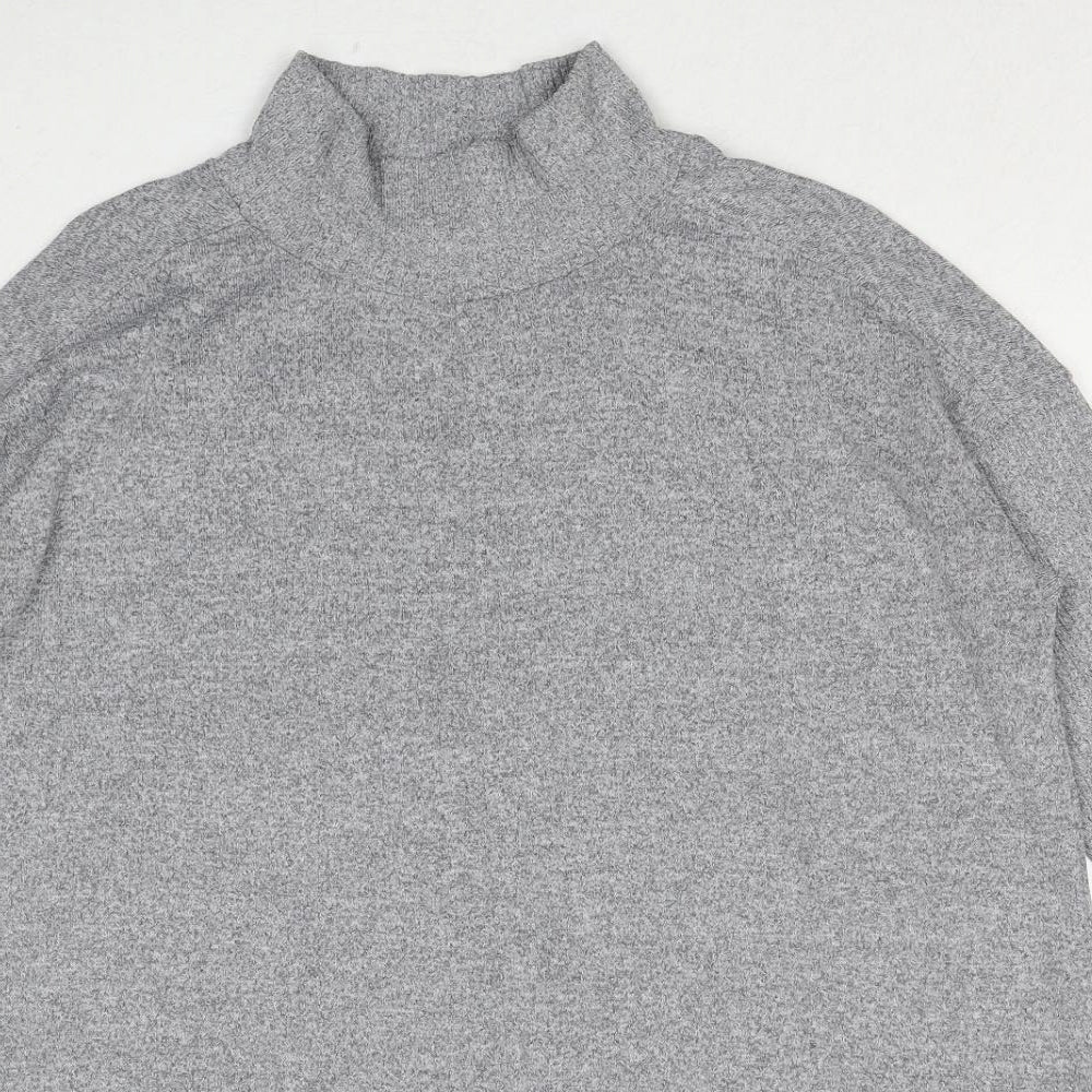Marks and Spencer Womens Grey High Neck Polyester Pullover Jumper Size 14