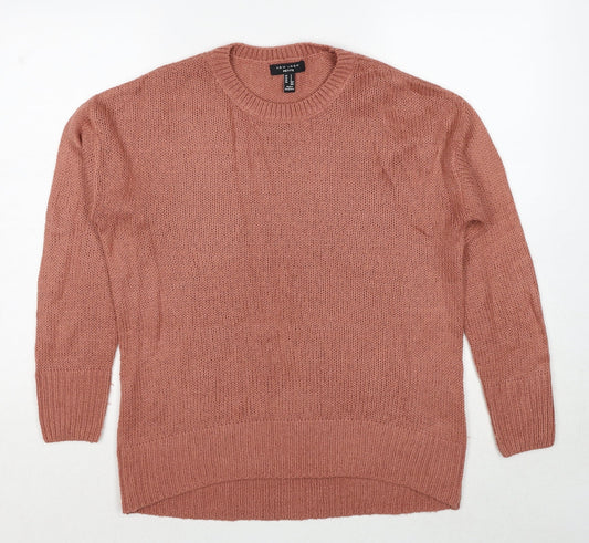 New Look Womens Brown Round Neck Acrylic Pullover Jumper Size S